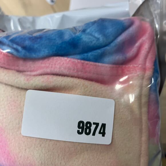 Tie-Dye 1/4 Zip Pullover Womens Size L Pink Blue Multicolor Casual Top Oversize - Picture 9 of 9